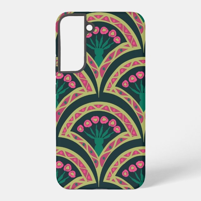 Funda Para Samsung Galaxy patrón verde en forma de concha (Reverso )