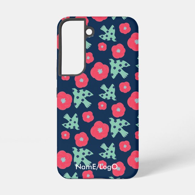 Funda Para Samsung Galaxy Pattern_7_camellia y bird_1 (Reverso )