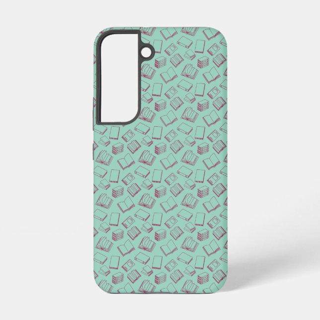 Funda Para Samsung Galaxy Pattern of Books in Dark Red (Reverso )