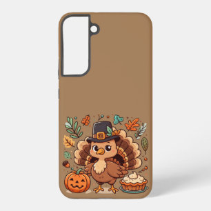 Funda Para Samsung Galaxy S22+ Pavo y calabaza Personalizado lindo Día de Acción