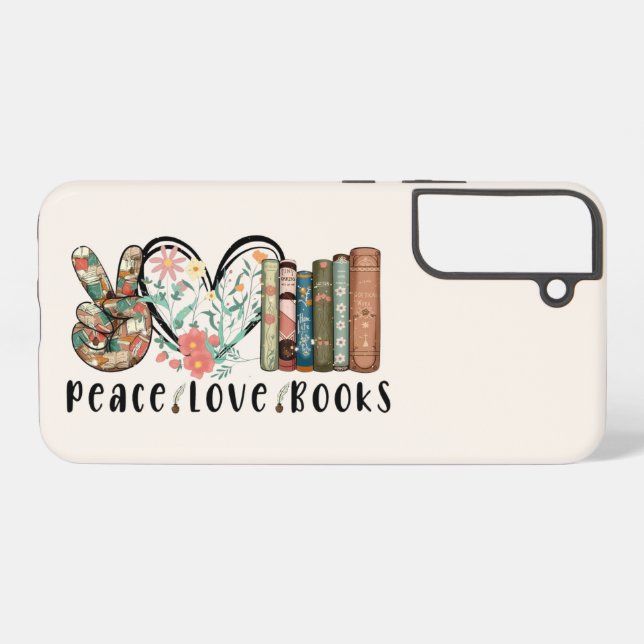 Funda Para Samsung Galaxy Paz, amor y libros (Reverso Horizontal)