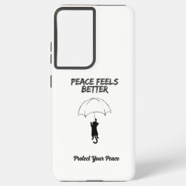 Funda Para Samsung Galaxy S21+ Peace Feels Better – Editable Quote Cat Samsung Ph