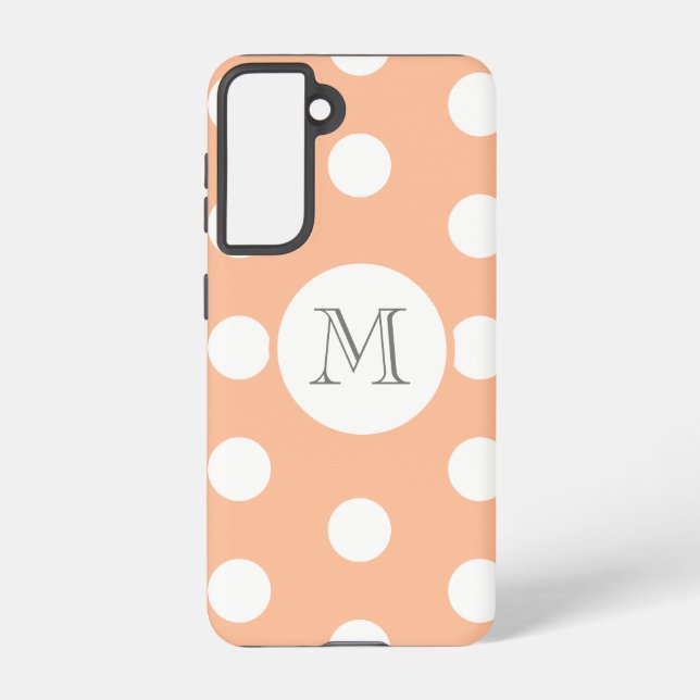 Funda Para Samsung Galaxy Peach Polkadot (Reverso )