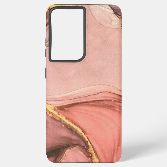 Funda Para Samsung Galaxy Peach with Gold Geode (Reverso )