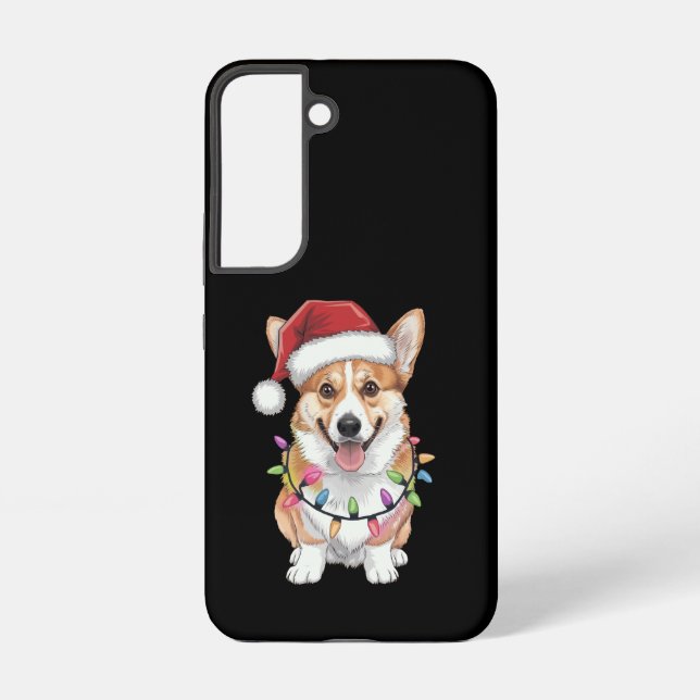 Funda Para Samsung Galaxy Pembroke Welsh Corgi Santa Christmas Tree Lights (Reverso )