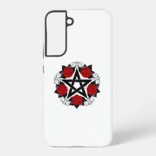 Funda Para Samsung Galaxy S22+ Pentagrama con Rosas Rojas