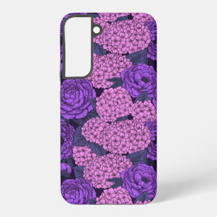 Funda Para Samsung Galaxy S22+ Peonía e hidrangea en rosa y violeta