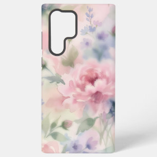 Funda Para Samsung Galaxy S22 Ultra Peonía floral de acuarela rosa suave