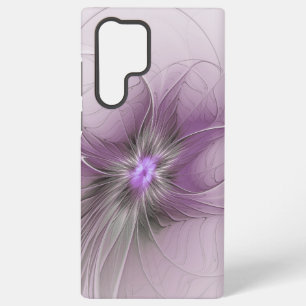 Funda Para Samsung Galaxy S22 Ultra Pequeña belleza arte floral fractal gris mauve mod