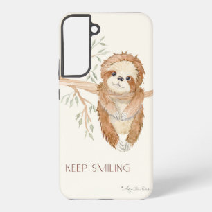 Funda Para Samsung Galaxy S22+ Perezoso Acuarela Boho Sigue Sonriendo Follaje de 