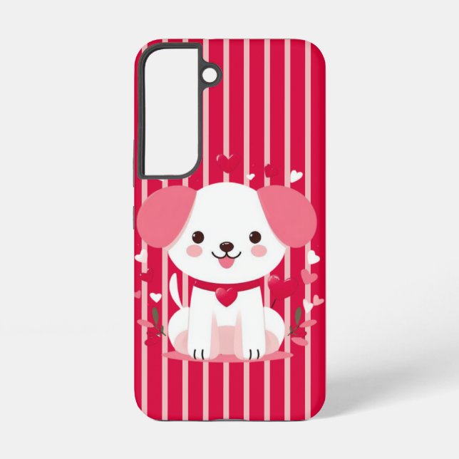 Funda Para Samsung Galaxy Perro adorable a rayas (Reverso )