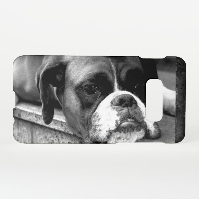 Funda Para Samsung Galaxy Perro Boxer en Windowsill sgcnm (Reverso horizontal)