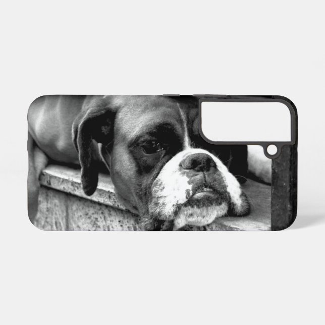 Funda Para Samsung Galaxy Perro Boxer en Windowsill sgcnm (Reverso Horizontal)