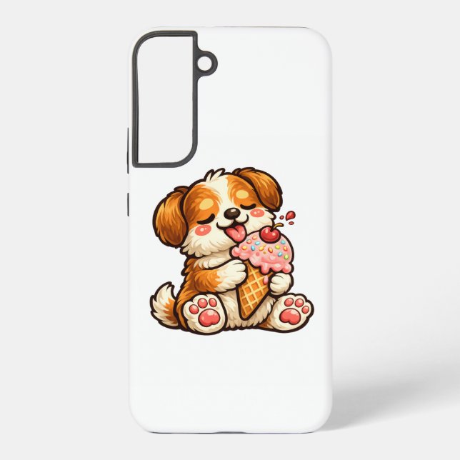 Funda Para Samsung Galaxy Perro de helado genial (Reverso )