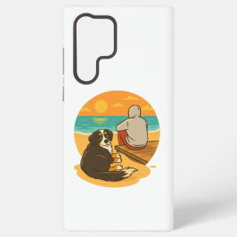 Funda Para Samsung Galaxy S22 Ultra Perro de montaña bernés compañero de playa al atar