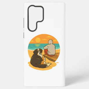 Funda Para Samsung Galaxy S22 Ultra Perro de montaña bernés compañero de playa al atar