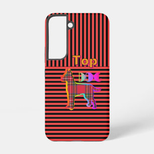 Funda Para Samsung Galaxy S22 Perro rojo negro superior