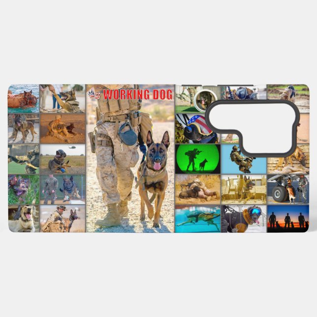 FUNDA PARA SAMSUNG GALAXY PERRO TRABAJADOR MILITAR DE EE.UU. (Reverso Horizontal)
