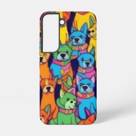 Funda Para Samsung Galaxy S22 Perros alegres y coloridos, perros felices