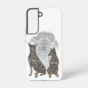 Funda Para Samsung Galaxy S22 Perros negros y tan doberman