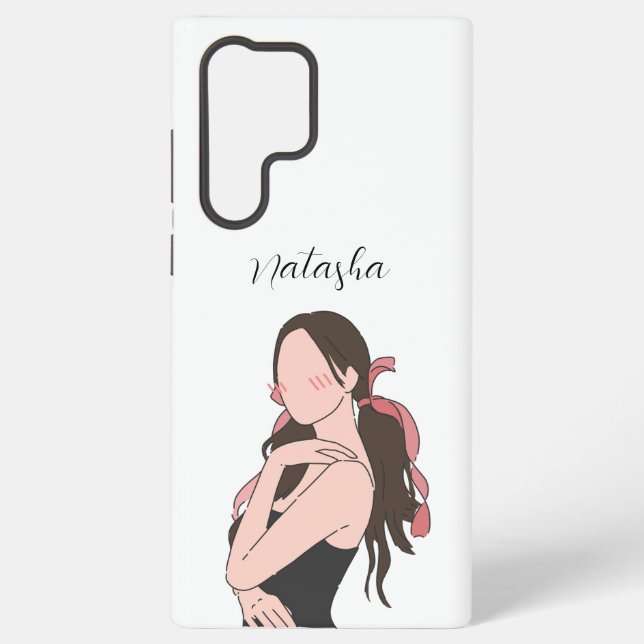 Funda Para Samsung Galaxy Personalizable Chica estético de belleza (Reverso )