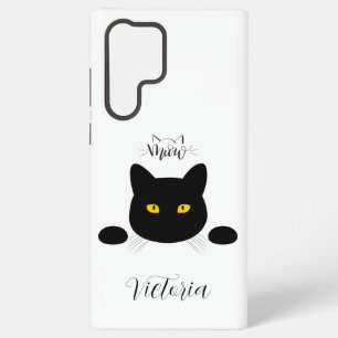 Funda Para Samsung Galaxy S22 Ultra Personalizable de ojos dorados del gato negro de M