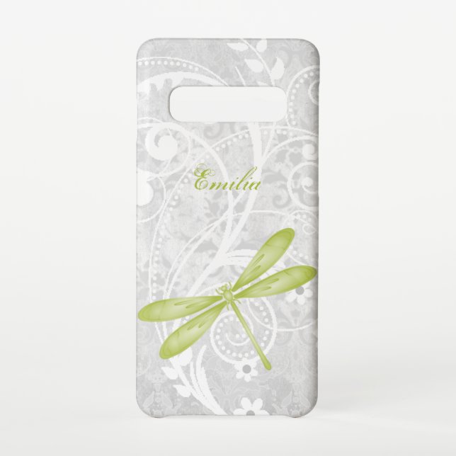 Funda Para Samsung Galaxy Personalización de la libélula verde (Reverso)