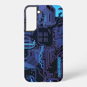 Funda Para Samsung Galaxy S22+ Personalizado azul de la placa de circuito del ord