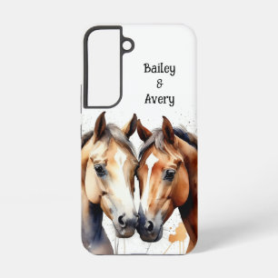 Funda Para Samsung Galaxy S22 Personalizado Cute Cuddling Caballos Pareja Amor A
