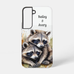 Funda Para Samsung Galaxy S22 Personalizado Cute Cuddling Raccoons Pareja Amor A