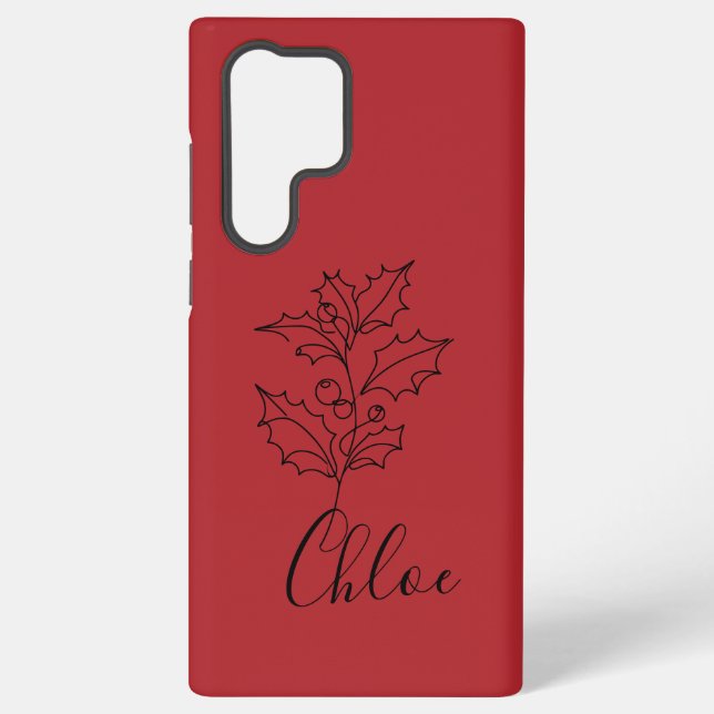 Funda Para Samsung Galaxy Personalizado December Holly Birth Flower Gift (Reverso )