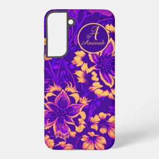 Funda Para Samsung Galaxy S22+ Personalizado Floral Purple Fuchsia con Bocante Su