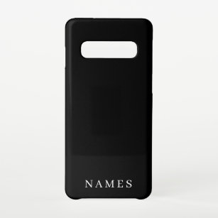 Funda Para Samsung Galaxy S10 Personalizado negro simple Añadir su nombre elegan