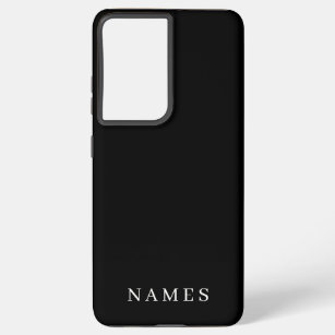 Funda Para Samsung Galaxy S21+ Personalizado negro simple Añadir su nombre elegan