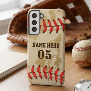 Funda Para Samsung Galaxy S22 Personalizado Vintage Nombre Número Retro de Béisb