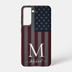 Funda Para Samsung Galaxy S21 Personalizar malla metálica Monograma Bandera Esta