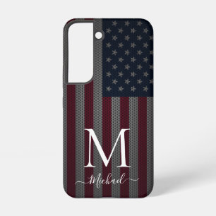 Funda Para Samsung Galaxy S22 Personalizar malla metálica Monograma Bandera Esta