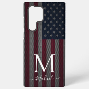 Funda Para Samsung Galaxy S22 Ultra Personalizar malla metálica Monograma Bandera Esta