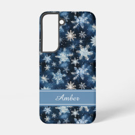 Funda Para Samsung Galaxy S22 Personalized Blue Snowflake Phone Case