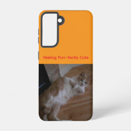 Funda Para Samsung Galaxy S21 Personalized Cat Galaxy Case – Orange, Cute Quote