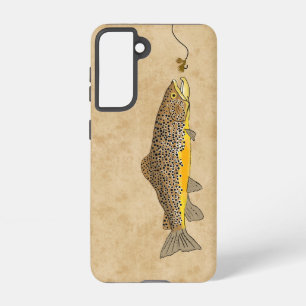 Funda Para Samsung Galaxy S21 Pesca de trucha marrón