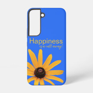 Funda Para Samsung Galaxy S22 Pétalos Amarillos de Sol Brillante sobre Azul Real