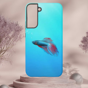 Funda Para Samsung Galaxy S22+ Pez de pelea siamés Betta rojo y azul