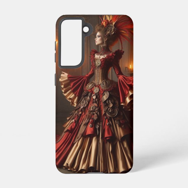 Funda Para Samsung Galaxy Phoenix Fire Queen Steampunk Victorian Industrial (Reverso )