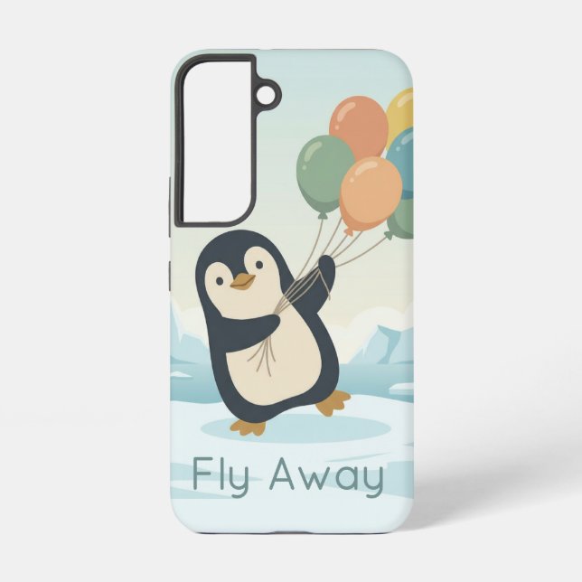 Funda Para Samsung Galaxy Pingüino con Globos | Personalizado (Reverso )