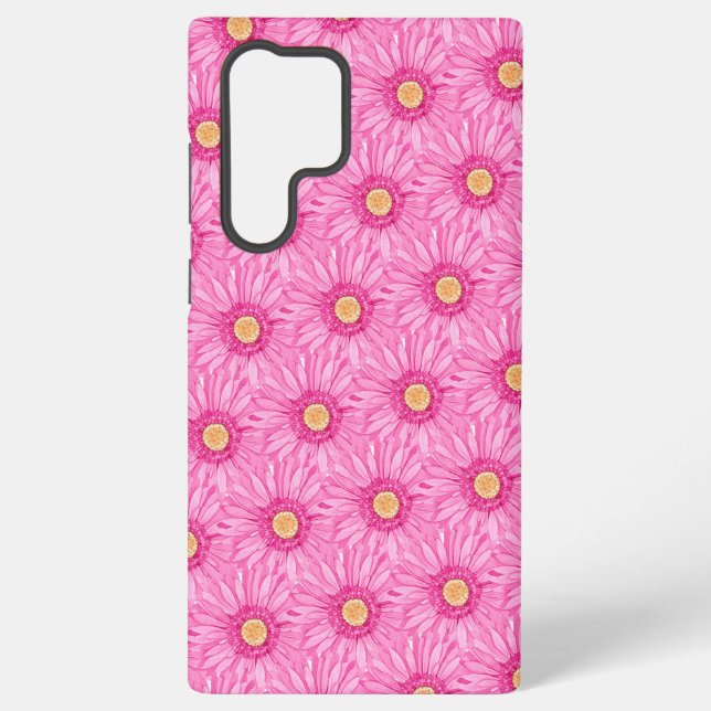 Funda Para Samsung Galaxy Pink daisy pattern  (Reverso )