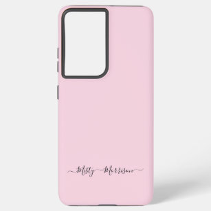 Funda Para Samsung Galaxy S21 Ultra Pink femenino con nombre personalizado de script