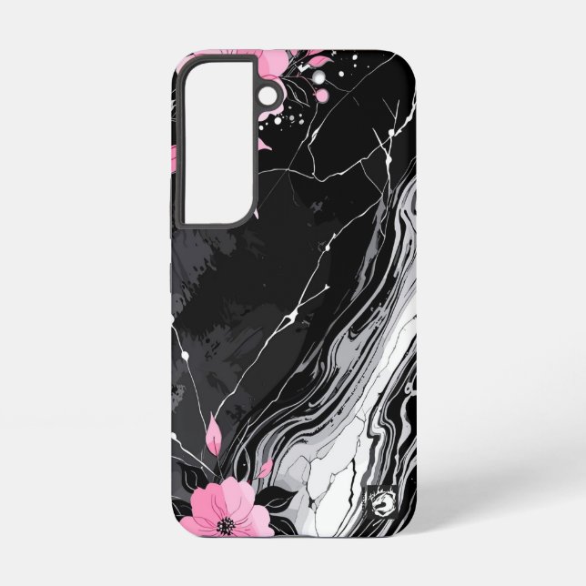 Funda Para Samsung Galaxy Pink Flowers Marble (Reverso )