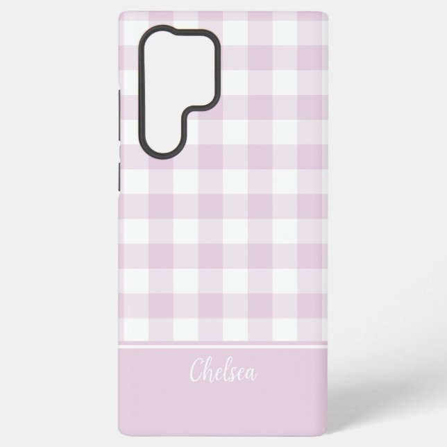 Funda Para Samsung Galaxy Pink Gingham Check MagSafe Tough (Reverso )