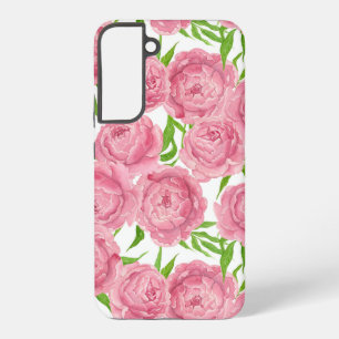 Funda Para Samsung Galaxy S22+ Pink peonies acuarela